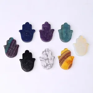 Colliers pendentifs Hamasa main décoration en pierre de cristal naturel acheter 1 obtenir 2