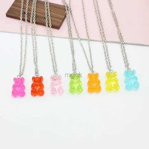 Hanger Kettingen Handgemaakte 8 Kleuren Snoep Cartoon Beer Chokers Kettingen Leuke Jelly Hanger Voor Vrouwen Meisje Dagelijkse Sieraden Feestcadeaus 240330