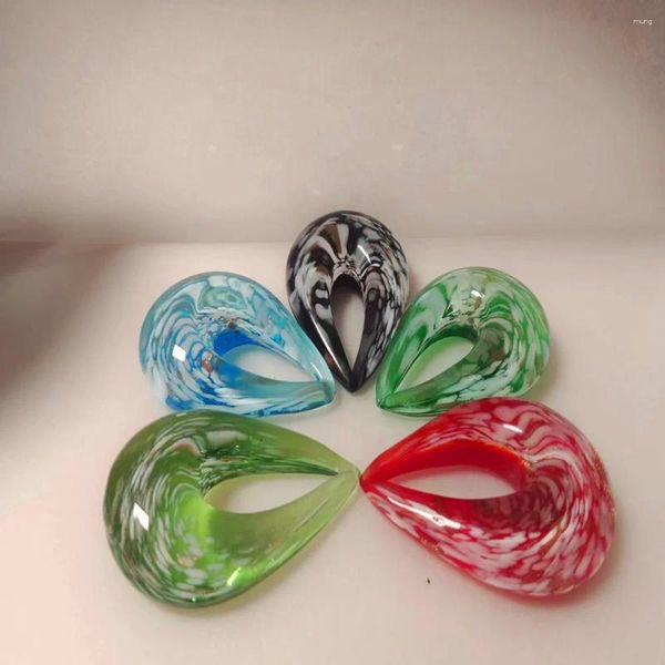 Collares colgantes Hecho a mano Murano Lampwork Glass 3D Colorido Gran Gota de Agua Fit Collar Joyería Regalos