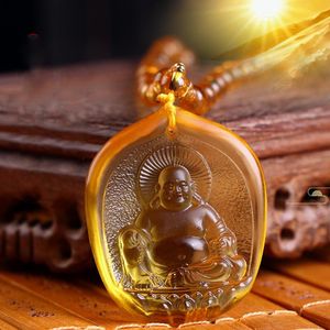 Pendentif Colliers Collier fait à la main Népal Bouddhiste Mala Pierre Perles Bouddha Statue Déclaration Chanceux Amulette CollierPendentif