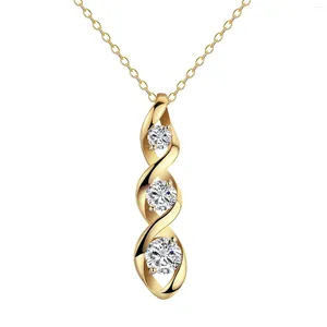 Pendentif Colliers Hanreshe Gold Couleur Cubique Zircone Collier Dainty Infinity Simulé Cristal Bijoux De Mode Femmes Cadeau