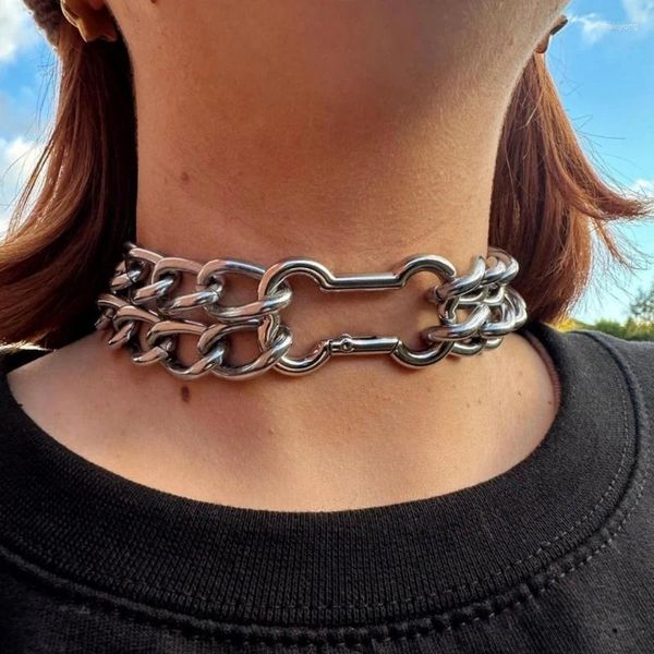 Collares colgantes Harajuku Hueso Collar de metal para mujeres Chica Punk Cool Lindo Regalos divertidos Fiesta Gargantilla Declaración de moda Joyería