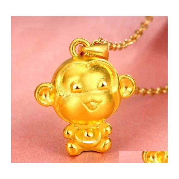 Pendentif Colliers Hard Gold Femmes Plaqué Collier Zodiac Monkey Bdehome Drop Livraison Bijoux Pendentifs DH2Yx