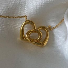 Pendentif Colliers Harong Pliable Coeur Forme Disign Mode Romantique Couple Collier Bijoux Saint Valentin Présent