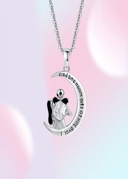 Colliers de pendentif cauchemar de harong avant le crâne de Noël pour les femmes Coffre de lune Collier Fashion Love Words Jewelry Gift274V5301243