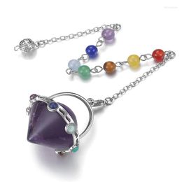 Collares colgantes Péndulos de cristal de piedra natural para la adivinación de dowsing Péndulos espirituales Pendulos X102 puntiagudos