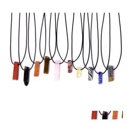 Collares colgantes Curación Piedra Natural Mineral Irregar Rec Cuarzo Pendum Amazonita Ojo de Tigre Lapsi Rosa Cristal Mujeres Me Sexyhanz D Dh8Zw