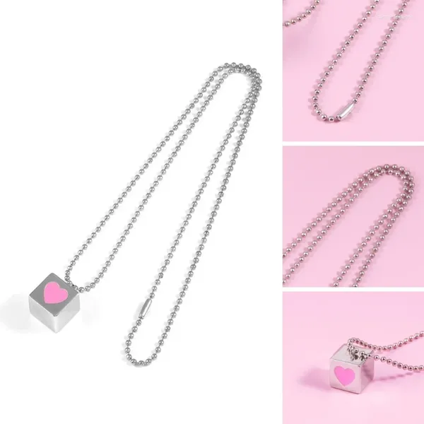 Pendentif Colliers Coeur Chaîne Collier Ras Du Cou Dainty Carré Clavicule Unique Perle De Dessin Animé Pour Femmes Fille