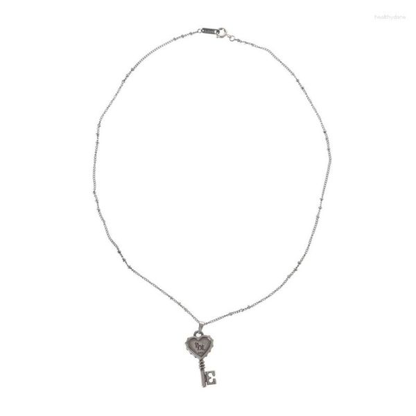 Pendentif Colliers Coeur Clés Collier Sautoirs Cuivre Matériel Clavicule Chaîne Pour Filles Teenss XXFB