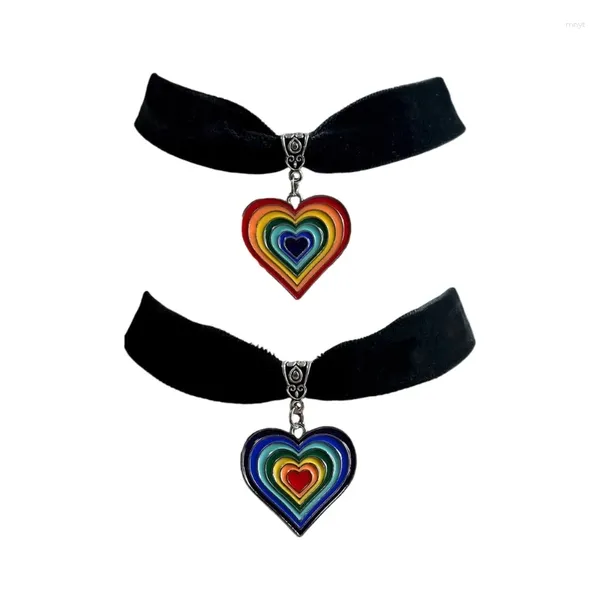 Collares colgantes Collar de corazón Gargantilla Cadena larga Amor Hombres Mujeres Accesorios de fiesta Regalo para niñas