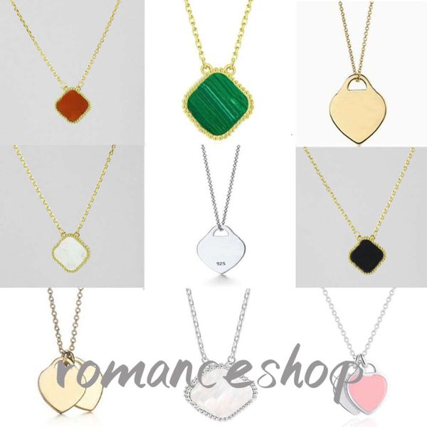 Colliers pendants Colliers de coeur Designer pour femmes bijoux de mode de trèfle femme argentée de la chaîne argentée bijoux anniversaire cadeau de Noël de mariage x2w3