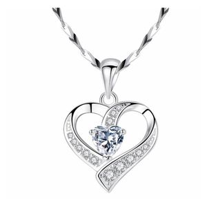 Collares pendientes Collar de corazón Cadena de clavícula femenina Joyería giratoria Moda creativa Accesorios únicos Diamante Bdehome Drop Del Dhprt