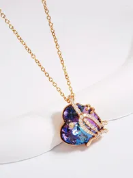 Pendentif Colliers Collier Coeur Fabriqué avec des cristaux d'Autriche pour les filles Saint Valentin Bijoux Cadeau Bijoux pour femmes à la mode