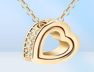Colliers pendants Collier de coeur Femmes Silver 18k Gold plaque à plaque Bijoux Crystal Pendants Jewellery Valentine039s Day A7923951