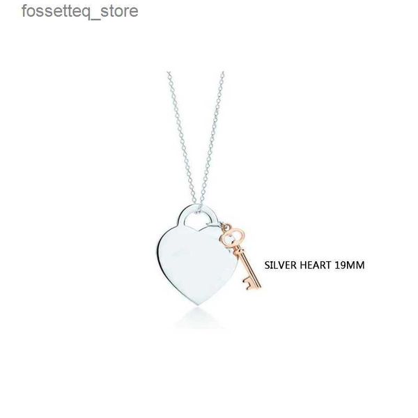 Colliers pendentifs Collier coeur femmes 10mm 15mm 19mm en acier inoxydable Couple pendentif bijoux cadeaux de saint valentin pour petite amie accessoires en gros L240309