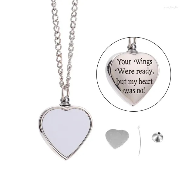 Colliers pendants coeur po crémation bijoux sublimation Collier pour les cendres Mémorial 40 Go