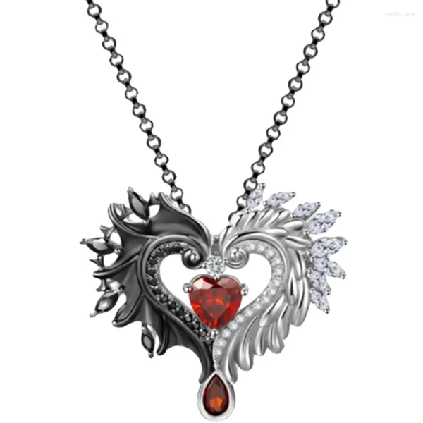 Pendentif Colliers Coeur Forme Aile Collier Saint Valentin Bijoux Cadeaux Pour Petite Amie