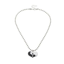 Hanger kettingen hartvorm yin en yang ketting voor vrouwen tai chi 2021 mode sieraden sleutelbeen ketting korte kralen