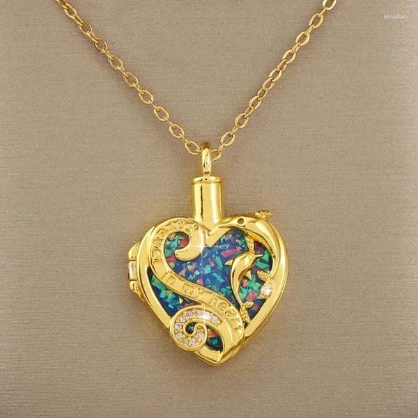 Collares colgantes En forma de corazón Madre e hijo Delfín Carta Apertura Cierre Po Collar Regalo de cumpleaños Navidad