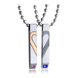 Hanger kettingen haar koning zijn koningin diamant liefde stiksel titanium stalen paar ketting sieraden creatieve valentijnsdag cadeau drop dhvoa