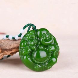 Hangende kettingen hetian Jade Maitreya Boeddha Boeddha dames buitenste Mongolië materiaal grote buik glimlachende knop