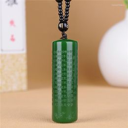 Hanger kettingen hetian jade prajna paramita hart sutra mannen en vrouwen Jasper spinazie groene ketting originele steen