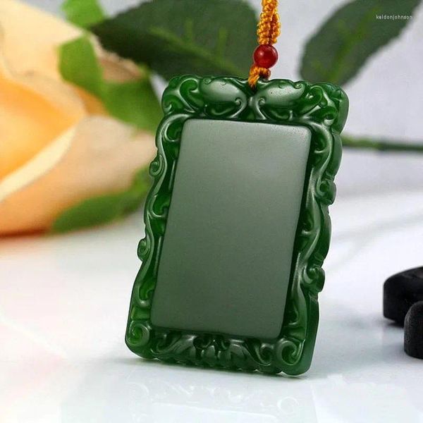 Pendentif Colliers Hetian Stone Safe Brand Accessoires Brocoli et épinards La carte pour femmes hommes Pendentifs Bijoux de mode