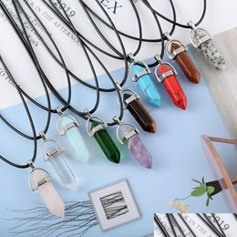 Pendentif Colliers Prisme Hexagonal Pour Femmes Hommes Cristaux De Guérison Naturels Quartz Point Pierre Chaîne Corde Chaînes Mode Drop Livraison Dhofz