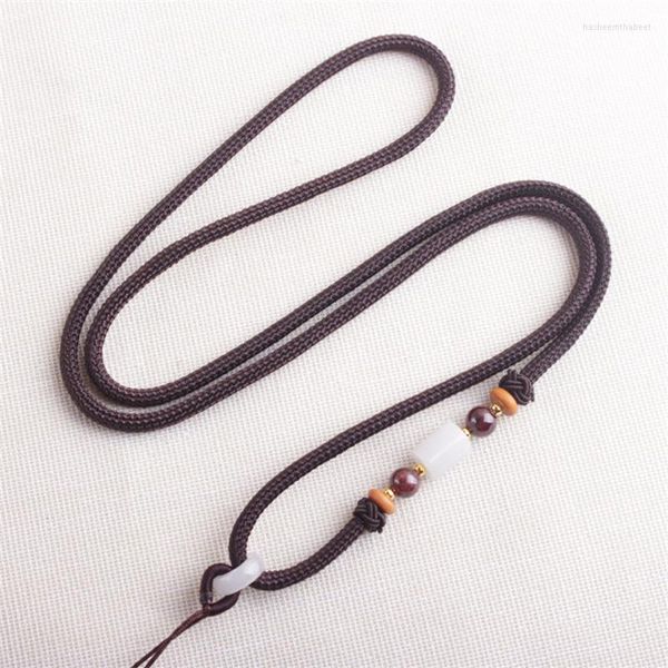 Pendentif Colliers Haut De Gamme Style Ethnique Grenat Avec Bashan Pierre Blanc Tube Perles Collier Corde Simple