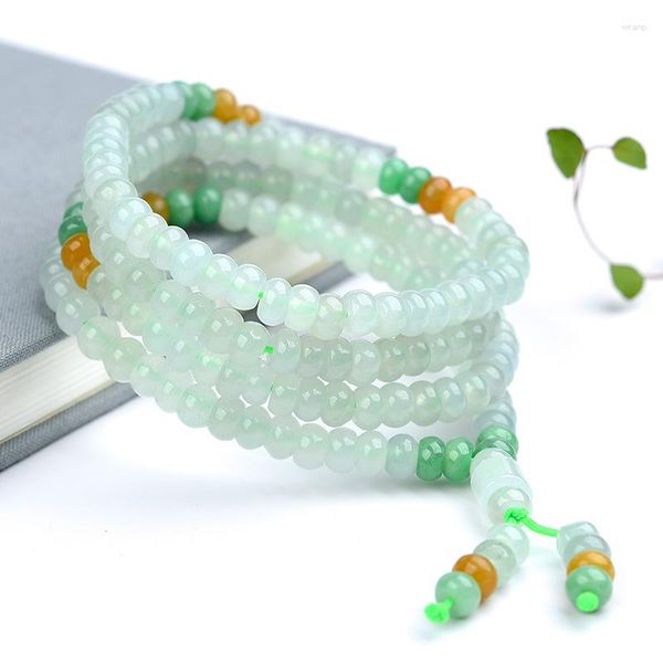 Collares con colgante de alto grado A, collar con cuentas de jadeíta de Myanmar, joyería fina para mujer, cadena de suéter con cuentas de ábaco de Jade de Birmania auténtica