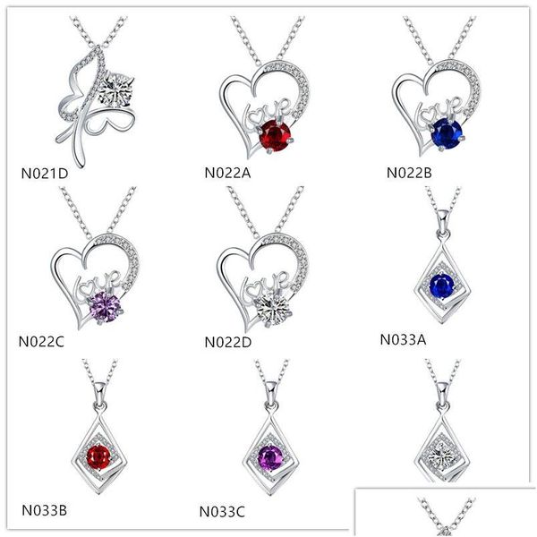 Pendentif Colliers Haute Qualité Mode Femmes Gemstone 925 Sier 10 Pièces Style Mixte En Gros Sterling Plaqué Goutte Livraison Bijoux P Dhbfu