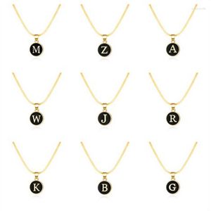 Hanger kettingen Hoge kwaliteit 26 letters Ronde ketting voor vrouwen Koppel Gouden kleurenketen Choker Initiële sieraden Verjaardagsgeschenken Kraag