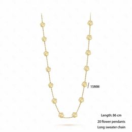 Colliers pendants de haute qualité 43 Collier long collier Naturel Gem Flower Bijoux 4 Boucles d'oreilles à fleurs pour femmes Collier de trèfle à quatre feuilles Collier 240410