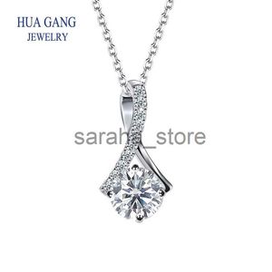 Pendentif colliers Haute qualité 925 argent plaqué pendentif conception bijoux 1CT VVS1 Moissanite diamant collier pour fille femme cadeau J240120