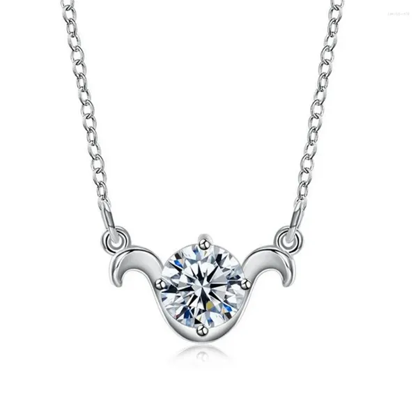 Collares colgantes Encanto de alta calidad Mujer / Niñas 925 Joyería de plata Moda Sterling Aries Collar 1 pc / lote