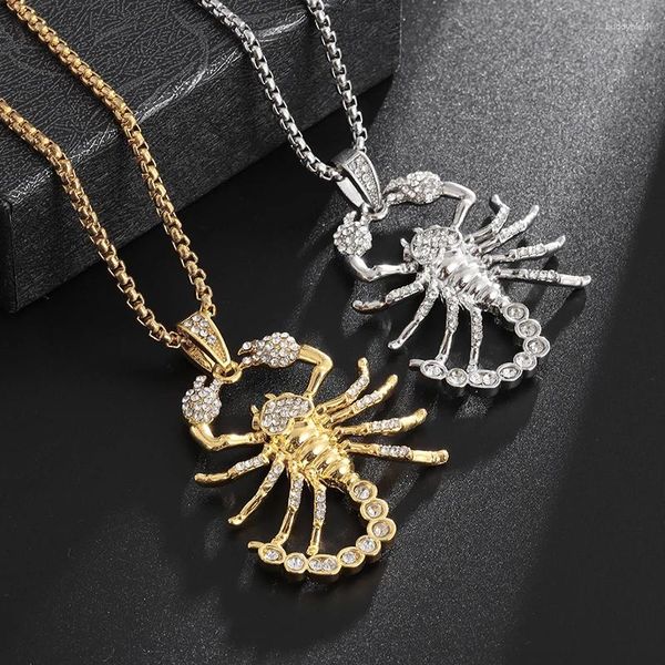 Pendentif Colliers Haute Qualité Cristal Cubique Zircone Scorpion Homard Collier Pour Hommes Femmes Hip Hop Rock Party Bijoux Cadeau