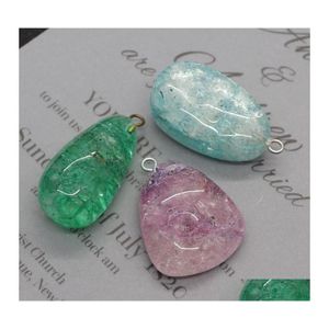 Collares pendientes de alta calidad Natural Colorf Pop Crystal exquisito cuarzo mineral encanto mujeres joyería Diy collar gota entrega pluma Otxq4