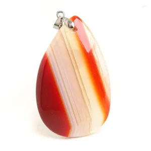 Pendentif Colliers Pendentif de haute qualité véritable naturel rouge Botswana Agate pierres précieuses chaînes collier pour femmes hommes fabrication de bijoux BM236