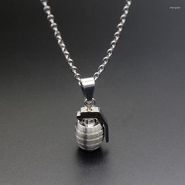 Hangende kettingen hiphop 316L roestvrij staal punk antitank hand granaat ketting jewel voor mannen partij cadeau kraag legen de moda 2023