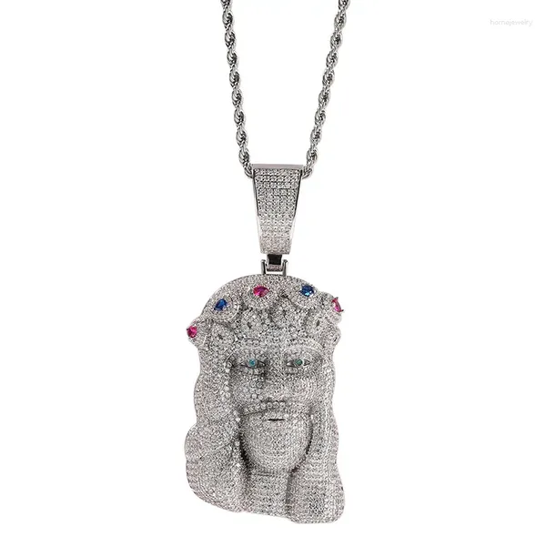 Colliers de pendentif hip hop 3a cz pierre pavée bling glacée