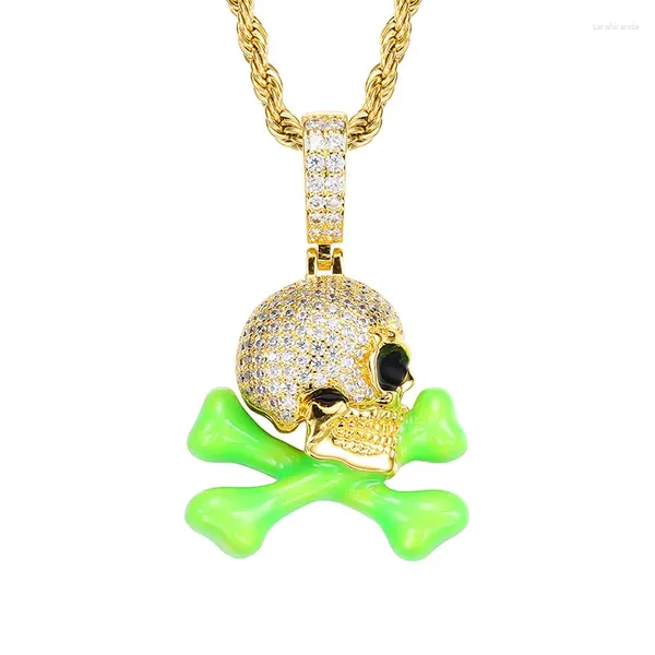 Colliers pendants hip hop 5a cz pierre pavée bling bling glacé