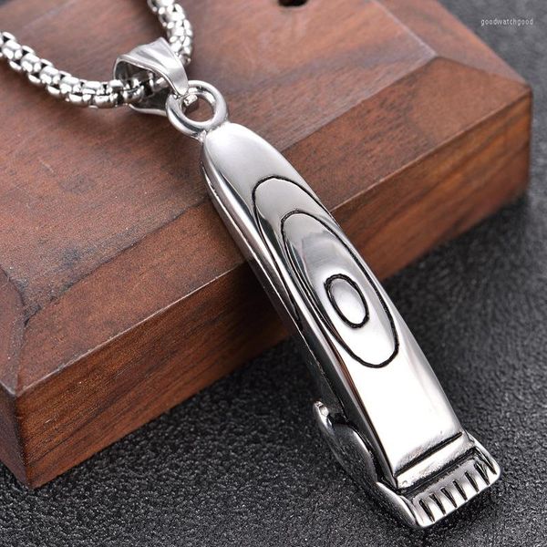 Pendentif Colliers Hip Hop Barber Shop Coupe De Cheveux Rasoir Coiffeur Outil Rasoir Collier Pour Hommes Punk Style Bijoux