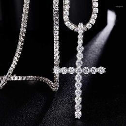 Collares colgantes Hip Hop Bling Cz Cross Freed Out Cubic Zirconia Pendants For Men Jewelry Charm1293f