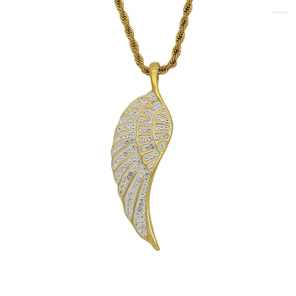 Collares colgantes Hip Hop Bling Hecho Out Solid Sideo inoxidable Angel Pendants For Men Rapper Jewelry Drop