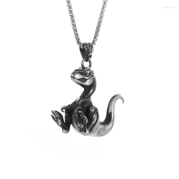 Pendentif Colliers Hip Hop Cartoon Animal Big Mouth Dinosaur Collier pour hommes Femmes Punk Charme Moto Party Bijoux Cadeau