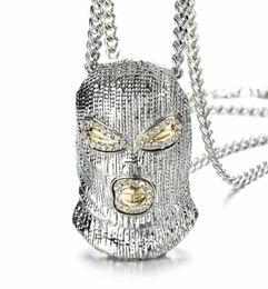 Colliers pendants Hip Hop CSGO Collier Rock Style Bling Out Rimestone Gold Couleur Black Masque Charme Men Bijoux Gift9872717