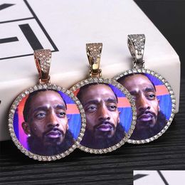 Colliers pendants Collier de mémoire PO personnalisée hip hop pour hommes femmes bling glacée