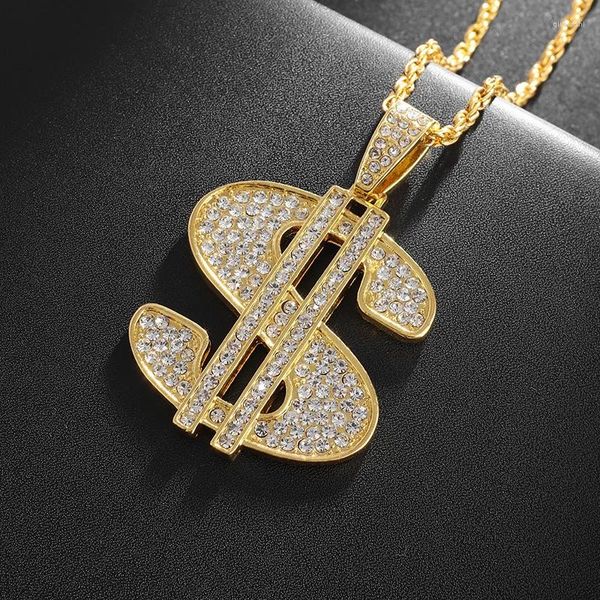 Colliers pendants Hip Hop Full Crystal Zirconia Dollar Siglif