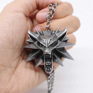 Collares colgantes Hip Hop gótico The Witcher3 Wizard Wolf Head Colgante Collar Personalidad Animal Fiesta Joyería para hombres Regalo de cumpleaños para hombres P230327