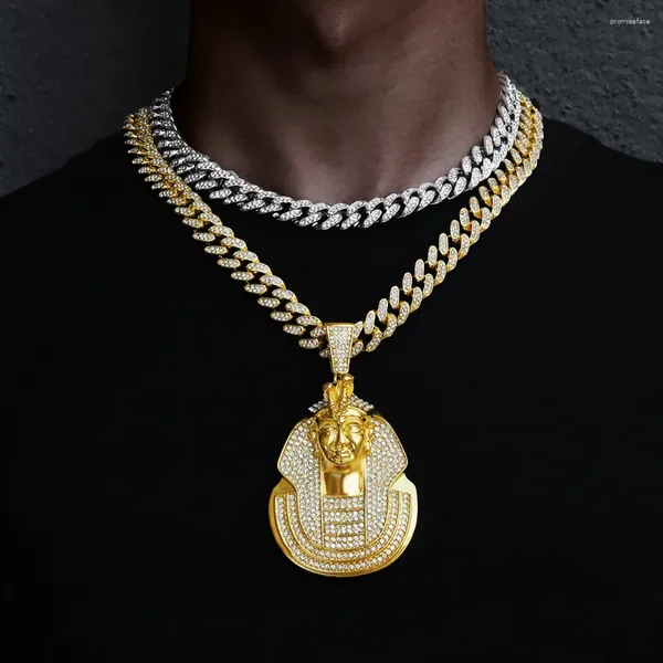 Colliers de pendentif hip hop immense collier de tête pharaon hommes glacée